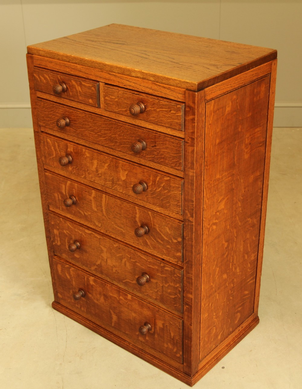 An early 20th century solid oak Printers chest  View VII