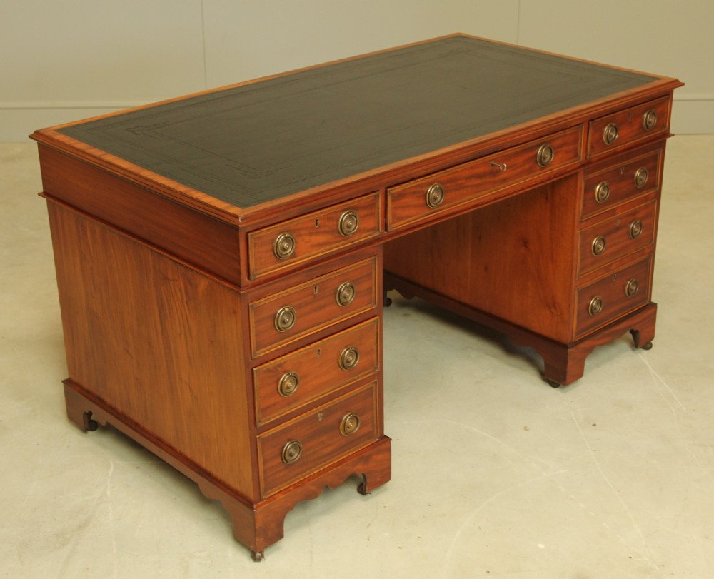 A VICTORIAN MAHOGANY TWIN PEDESTAL DESK View IV