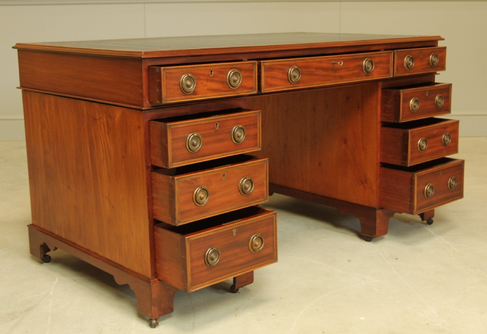A VICTORIAN MAHOGANY TWIN PEDESTAL DESK View VI