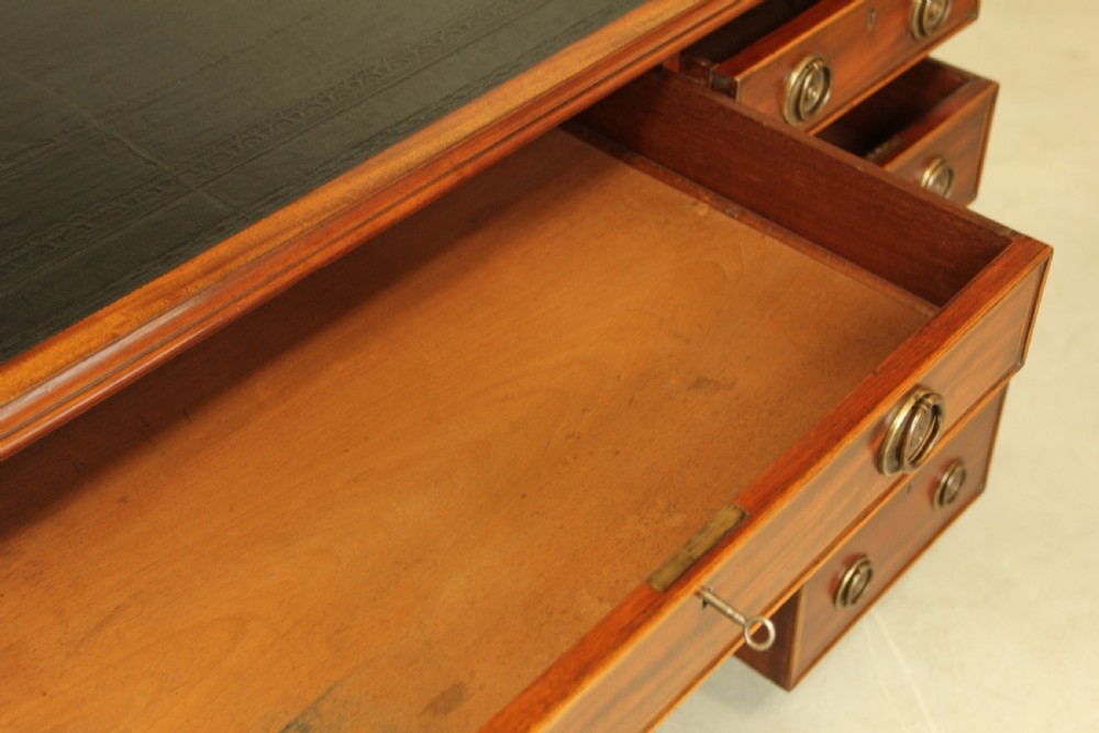 A VICTORIAN MAHOGANY TWIN PEDESTAL DESK View VII