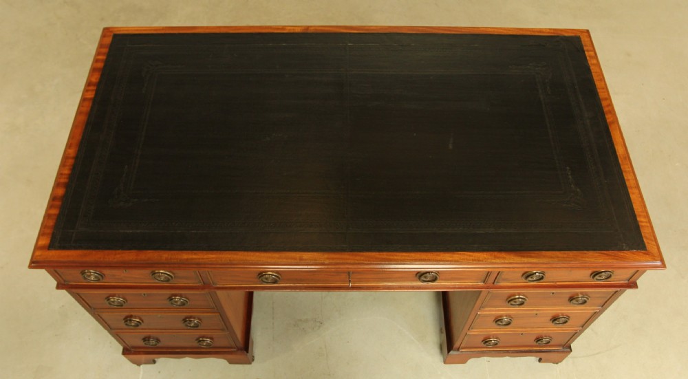 A VICTORIAN MAHOGANY TWIN PEDESTAL DESK View VIII