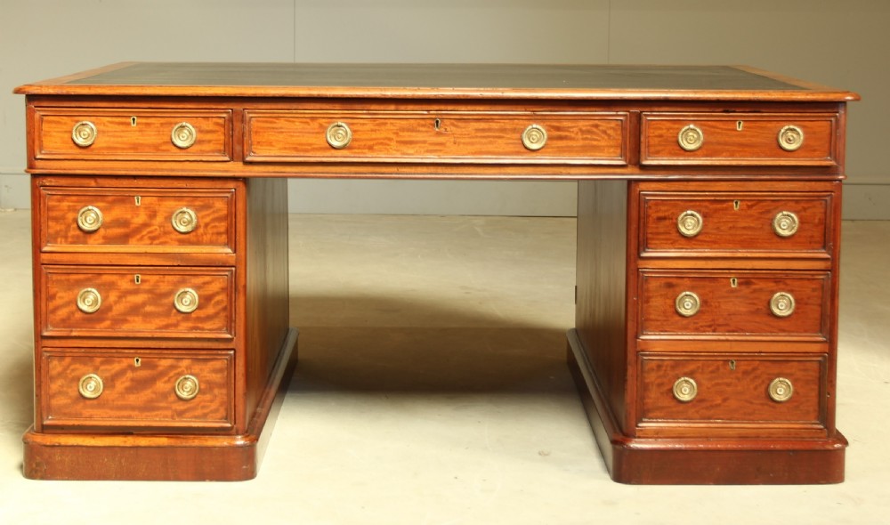 A large Victorian mahogany partners desk. View II