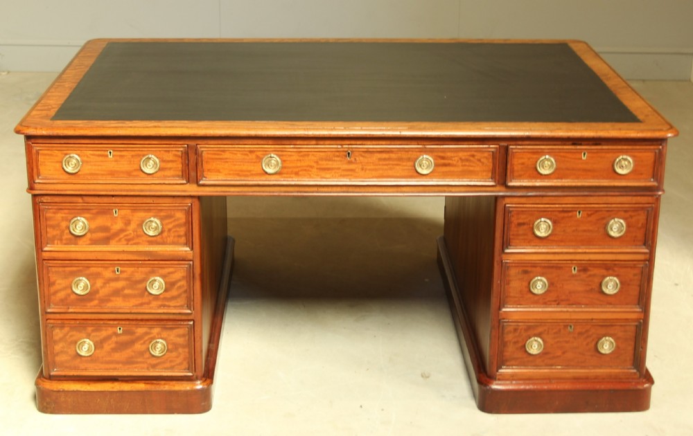 A large Victorian mahogany partners desk. View III
