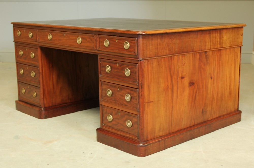 A large Victorian mahogany partners desk. View VII