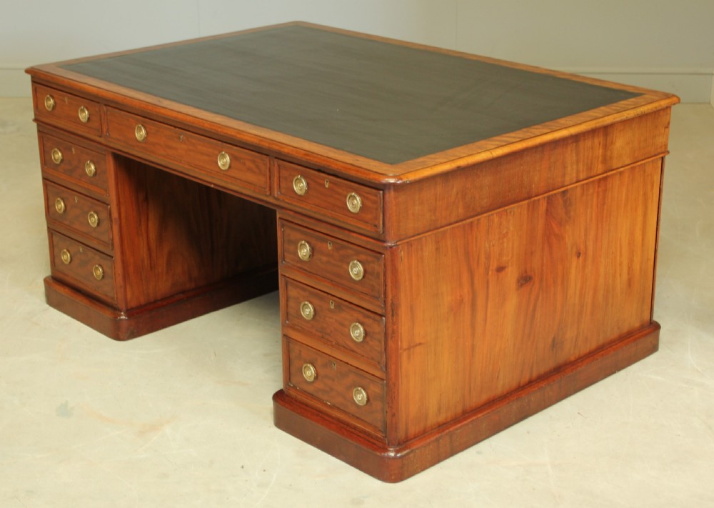 A large Victorian mahogany partners desk. View VIII