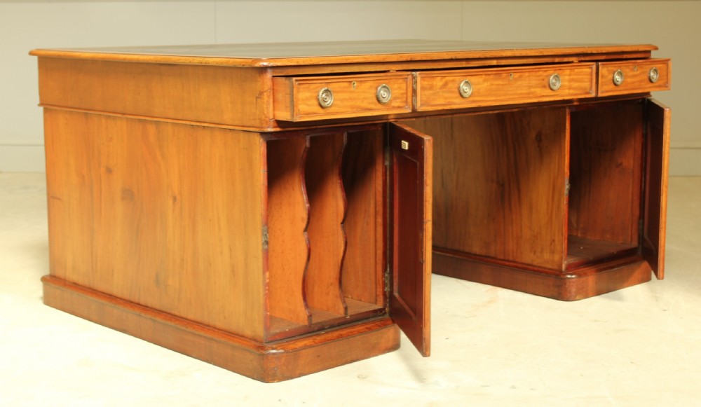 A large Victorian mahogany partners desk. View IX