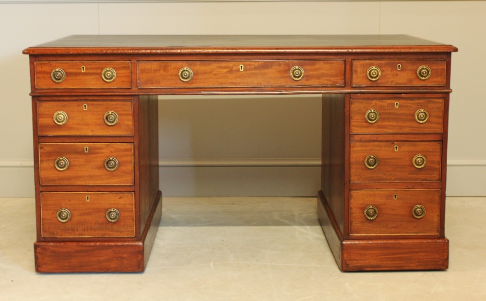 A VICTORIAN TWIN PEDISTAL DESK. View II