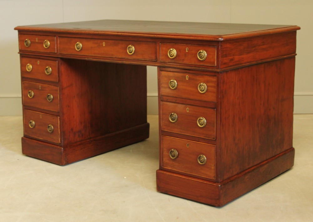 A VICTORIAN TWIN PEDISTAL DESK. View III
