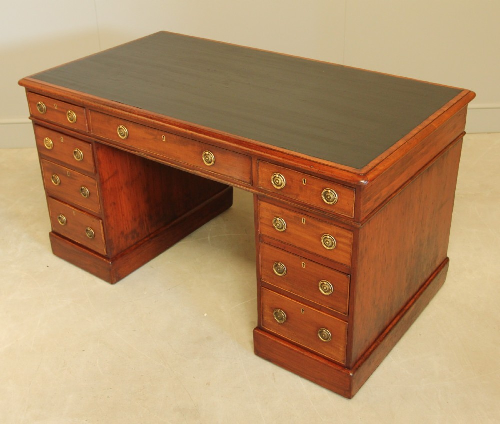 A VICTORIAN TWIN PEDISTAL DESK. View IV