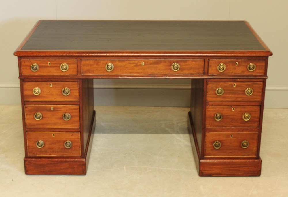 A VICTORIAN TWIN PEDISTAL DESK. View VII