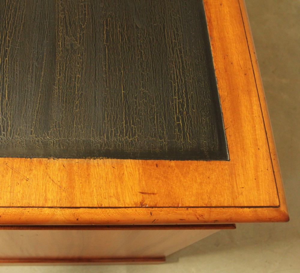 A Victorian mahogany twin pedestal desk.  View X