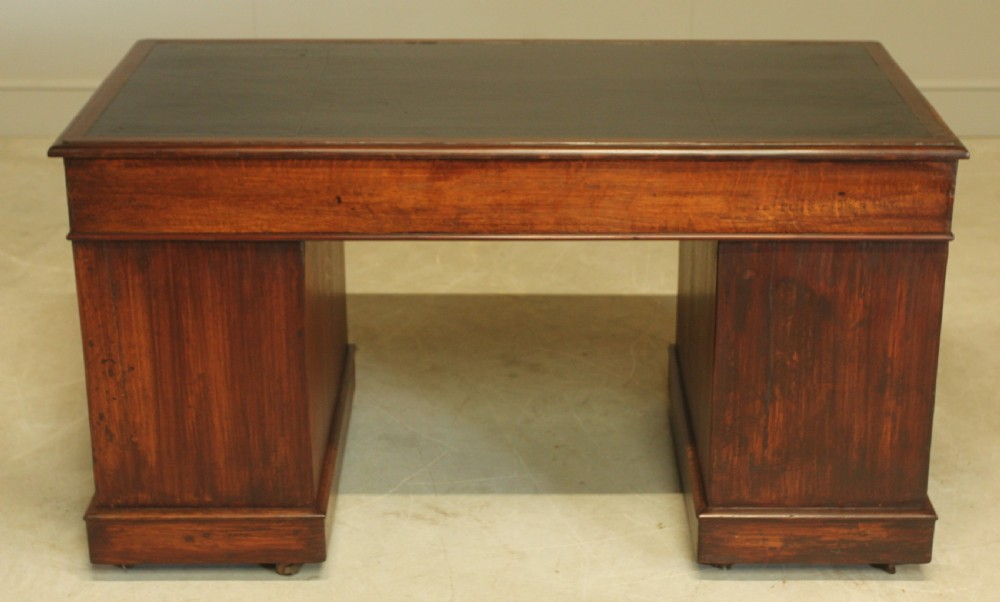 A VICTORIAN MAHOGANY TWIN PEDESTAL DESK View IX