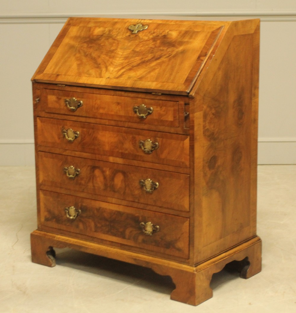A 19TH CENTURY BURR WALNUT BUREAU View III