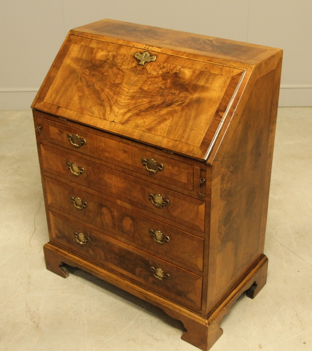 A 19TH CENTURY BURR WALNUT BUREAU View V