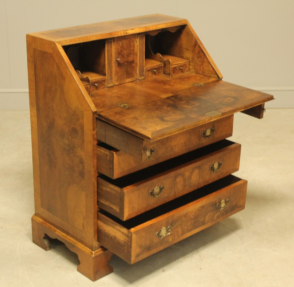 A 19TH CENTURY BURR WALNUT BUREAU View VI