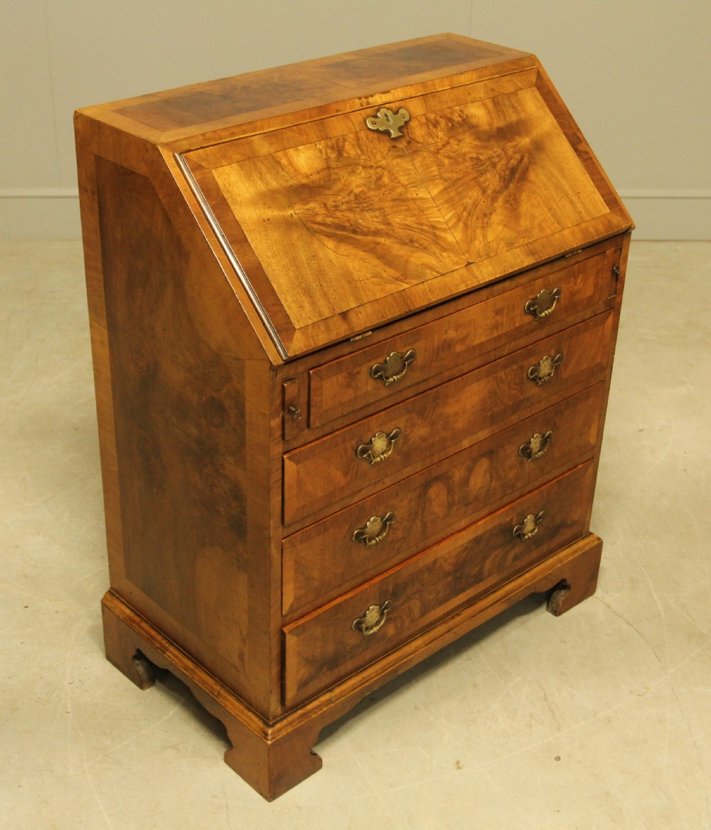 A 19TH CENTURY BURR WALNUT BUREAU View VII