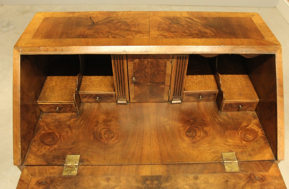 A 19TH CENTURY BURR WALNUT BUREAU View VIII