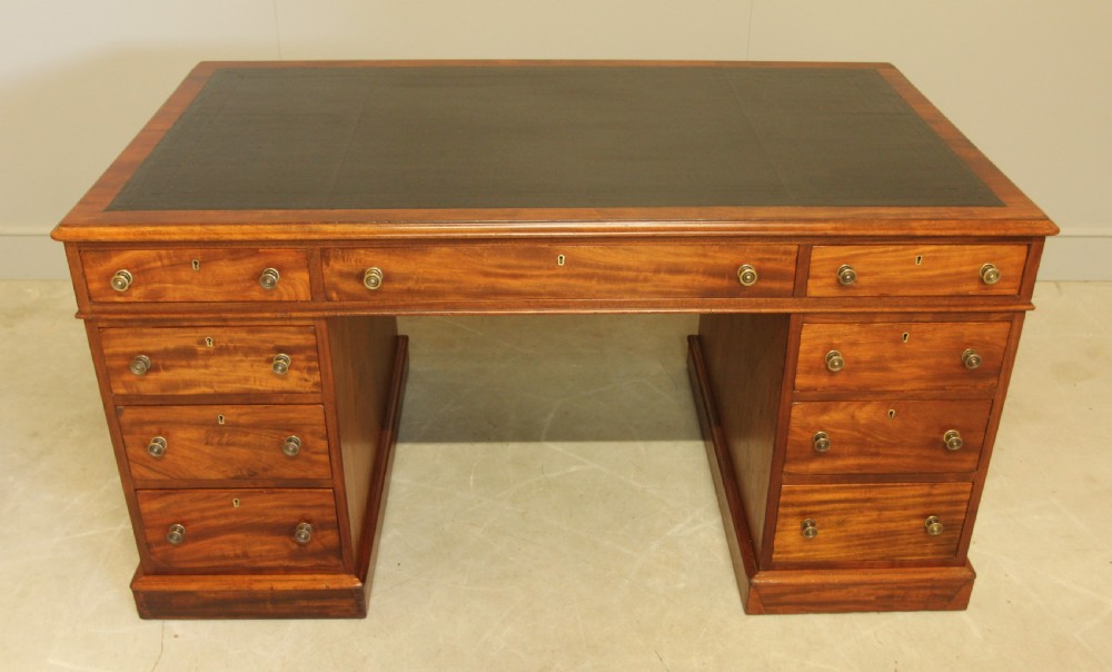 A Maple & co mahogany directors twin pedestal desk View II