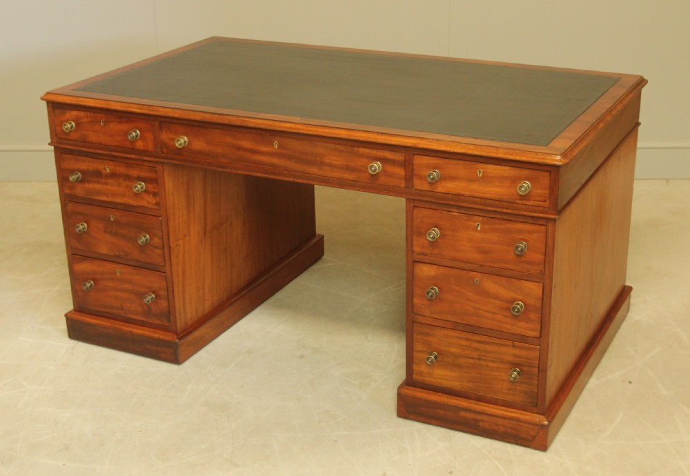 A Maple & co mahogany directors twin pedestal desk View III