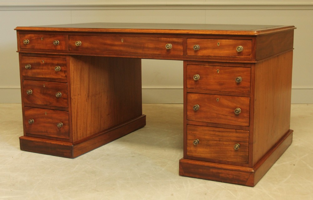 A Maple & co mahogany directors twin pedestal desk View IV