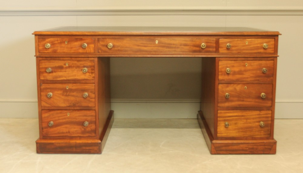 A Maple & co mahogany directors twin pedestal desk View VII