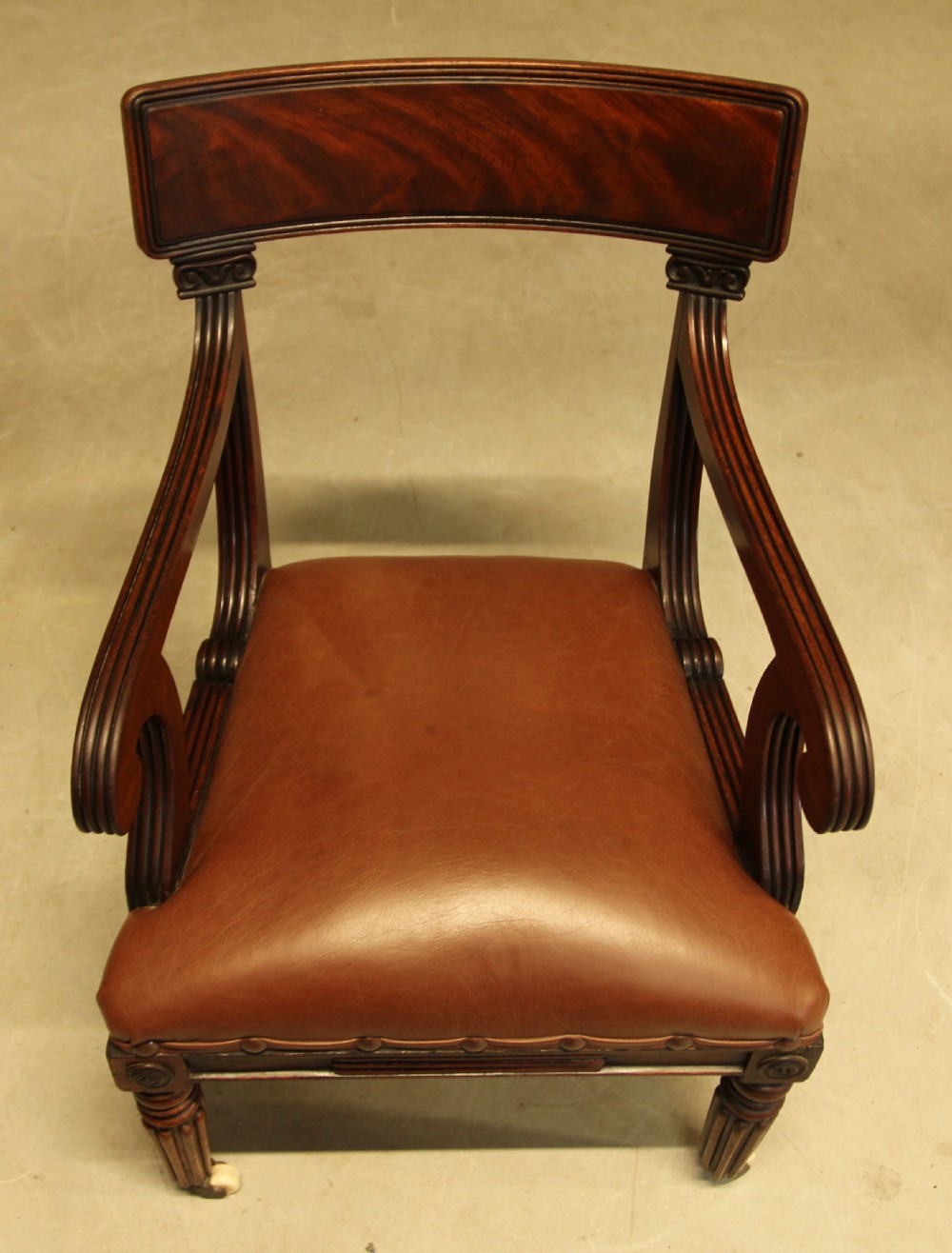 A WILLIAM IV MAHOGANY BAR BACK ARMCHAIR View III