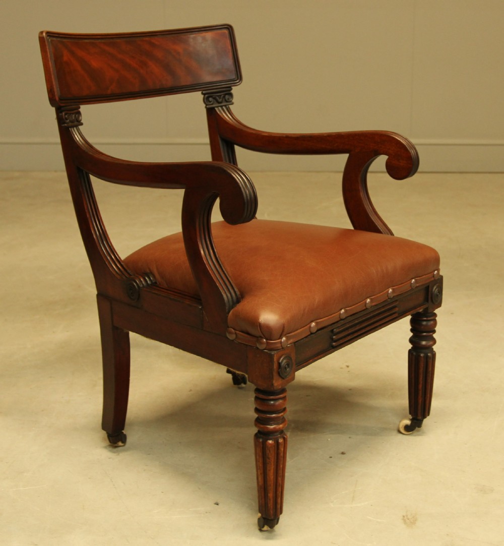 A WILLIAM IV MAHOGANY BAR BACK ARMCHAIR View VII