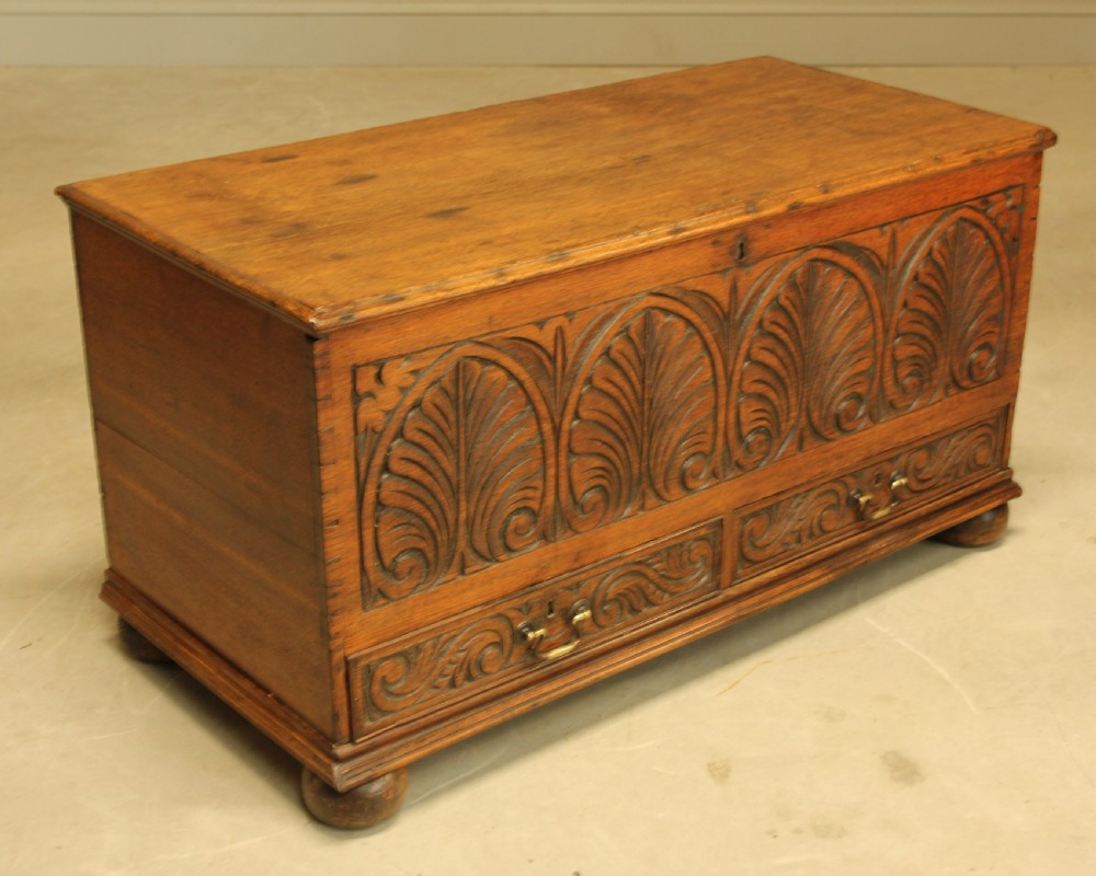 Antique OAK Mule chest / 18th century coffer / Blanket chest View V