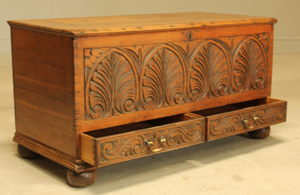 Antique OAK Mule chest / 18th century coffer / Blanket chest View VI