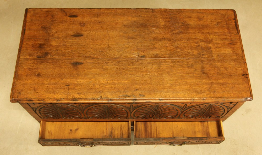 Antique OAK Mule chest / 18th century coffer / Blanket chest View VIII