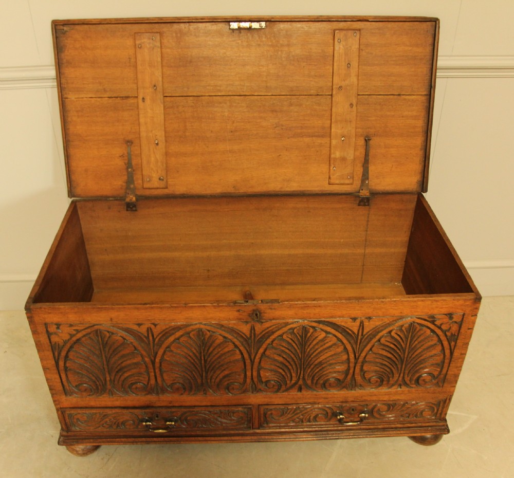 Antique OAK Mule chest / 18th century coffer / Blanket chest View X