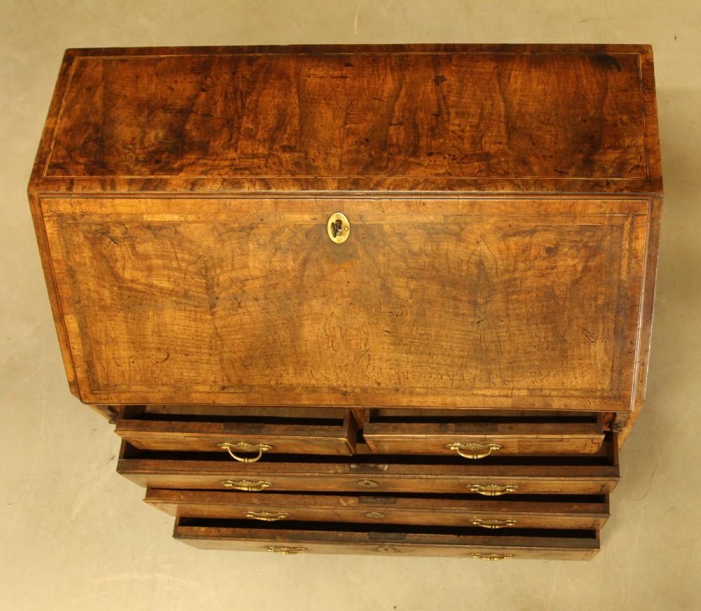 ANTIQUE Georgian burr walnut bureau View X