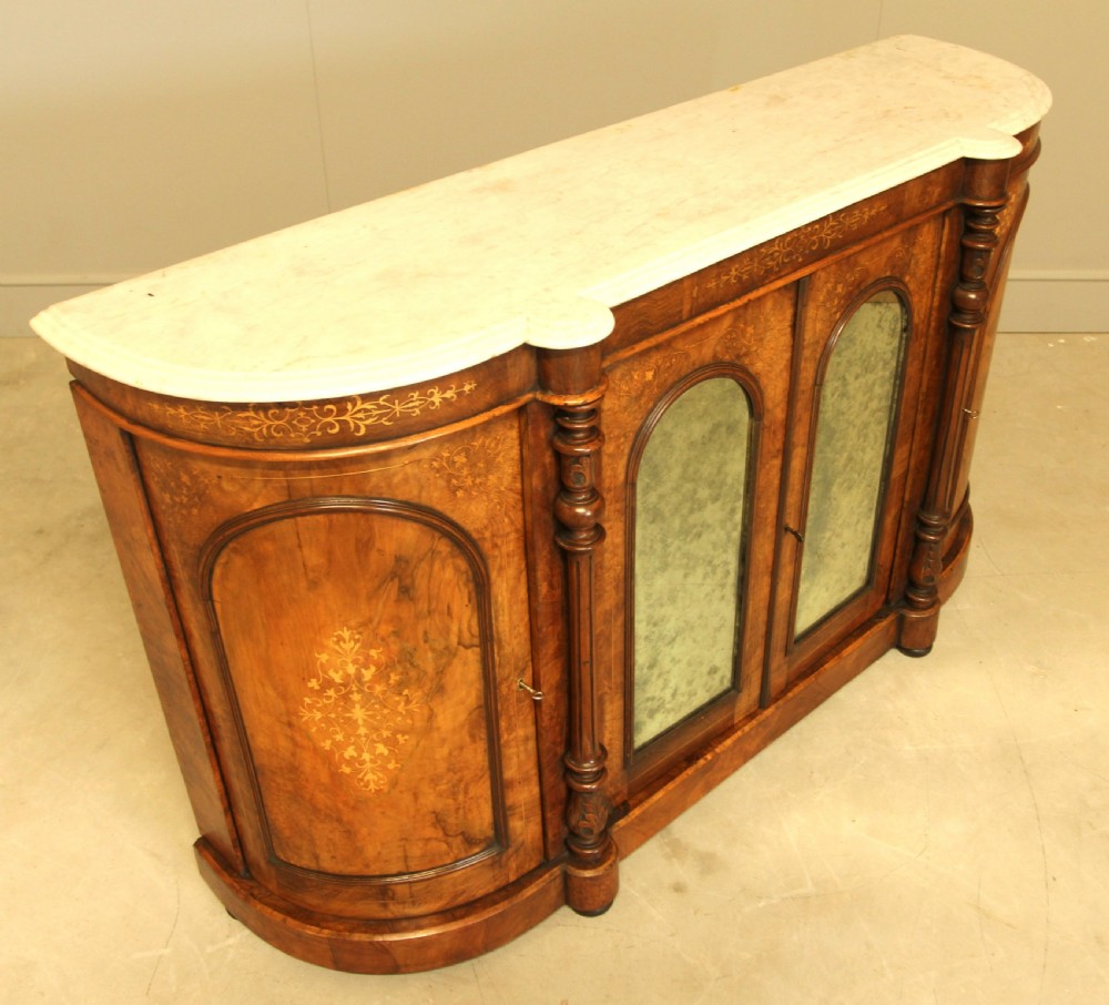 A VICTORIAN BURR WALNUT CREDENZA  View III