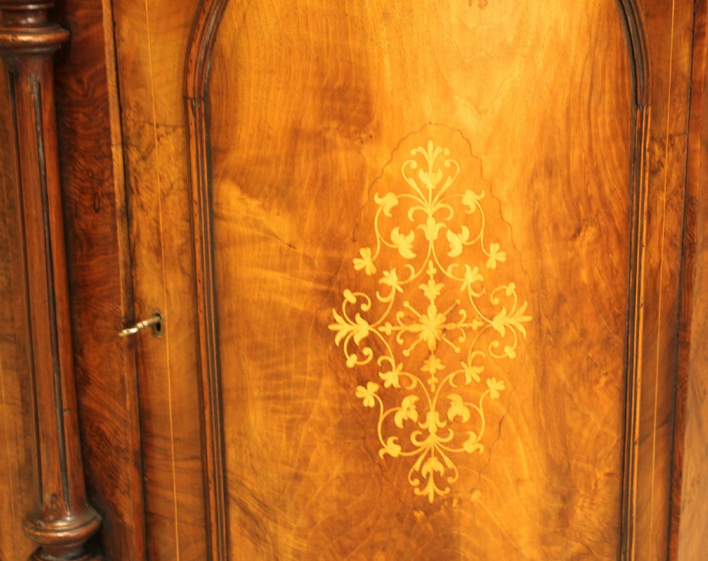 A VICTORIAN BURR WALNUT CREDENZA  View V