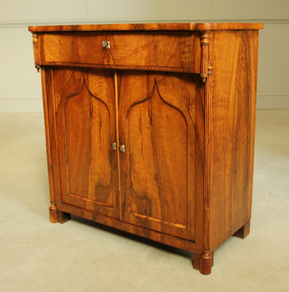 A Serpentine 19th century French Walnut two door sideboard. View V
