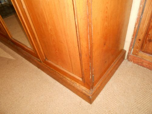 fig 1. Large Victorian Golden Honey Oak Triple Wardrobe