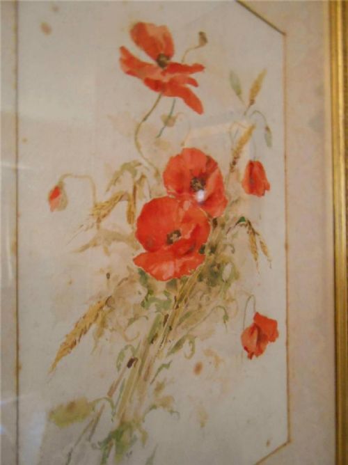 Henry John Yeend King, Original Signed Watercolour, Poppies