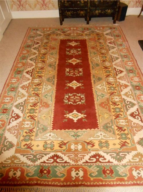 Turkish Bodrum Style Hand Woven Woollen Rug / Carpet