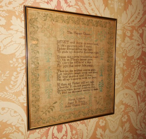 Georgian Sampler Sarah Lupton 1823 "The Happy Choice"