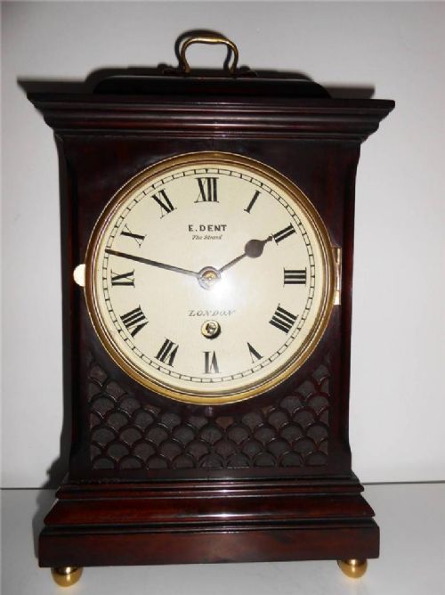 Mahogany Fusee Table Clock by Dent of London, C.1890
