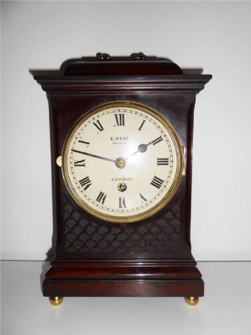 fig 1. Mahogany Fusee Table Clock by Dent of London, c.1890