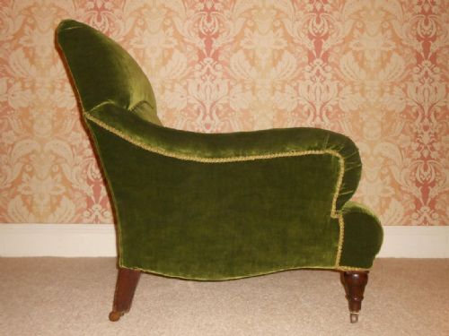fig 1. Victorian Mahogany & Velvet Howard Shape Armchair