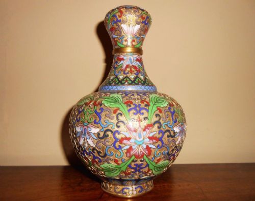 Beautiful Chinese Cloisonne Enamel Vase