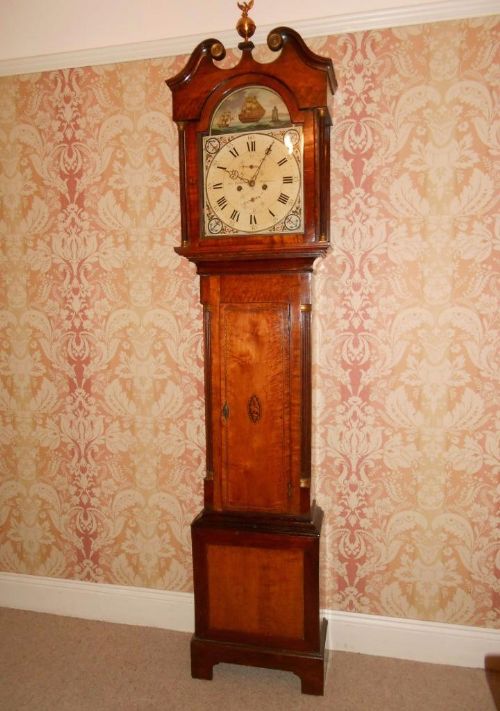 8 Day Automaton Longcase Clock by John Dodds of Wigtown Rocking Ship Dial
