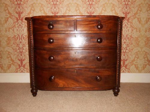 William IV Mahogany Bowfront Chest of Drawers