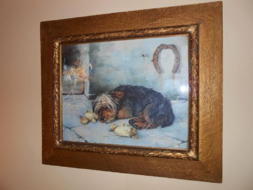 Terrier with Ducklings, Agnes Mcintyre Croxford, Oil Painting