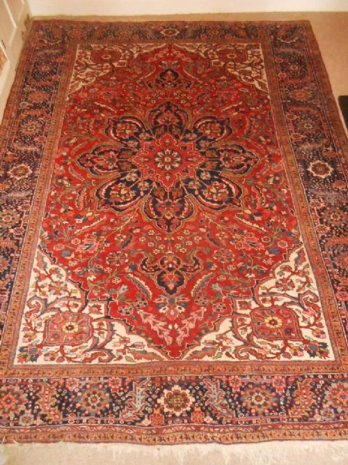 Large Antique Persian Heriz Carpet / Rug C.1900