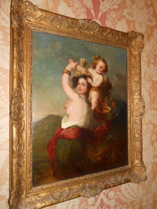 William Salter Rba, Bacchus and Ino, Dated 1856, Victorian Oil Painting