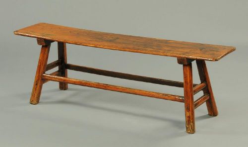 19th Century Chinese Lacquered Elm Table / Bench