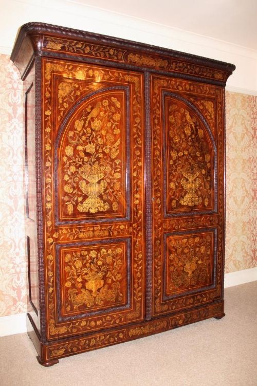 Exceptional Dutch Marquetry Armoire / Wardrobe C.1830